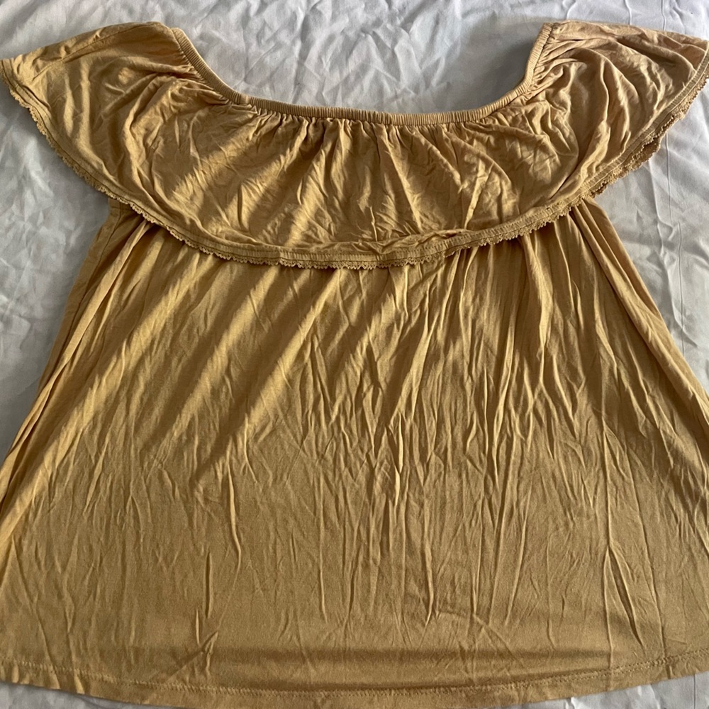 Light Yellow off the Shoulder Top